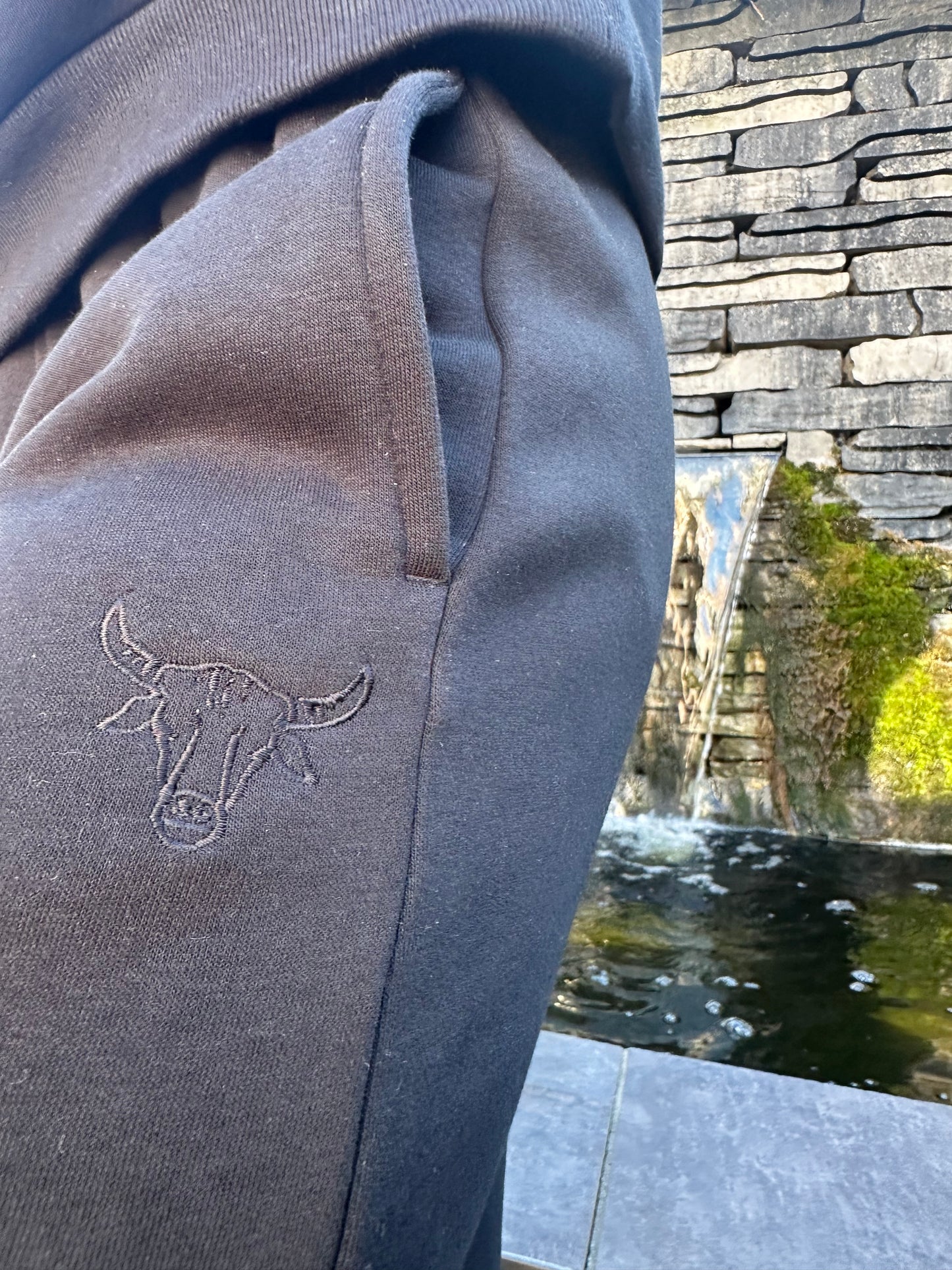 Oversized Flaired Sweatpants Black Logo