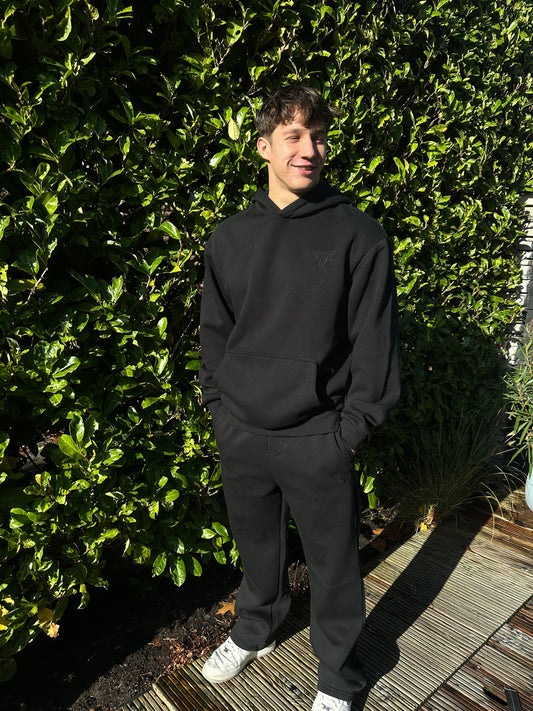 Oversized Flaired Sweatpants Black Logo