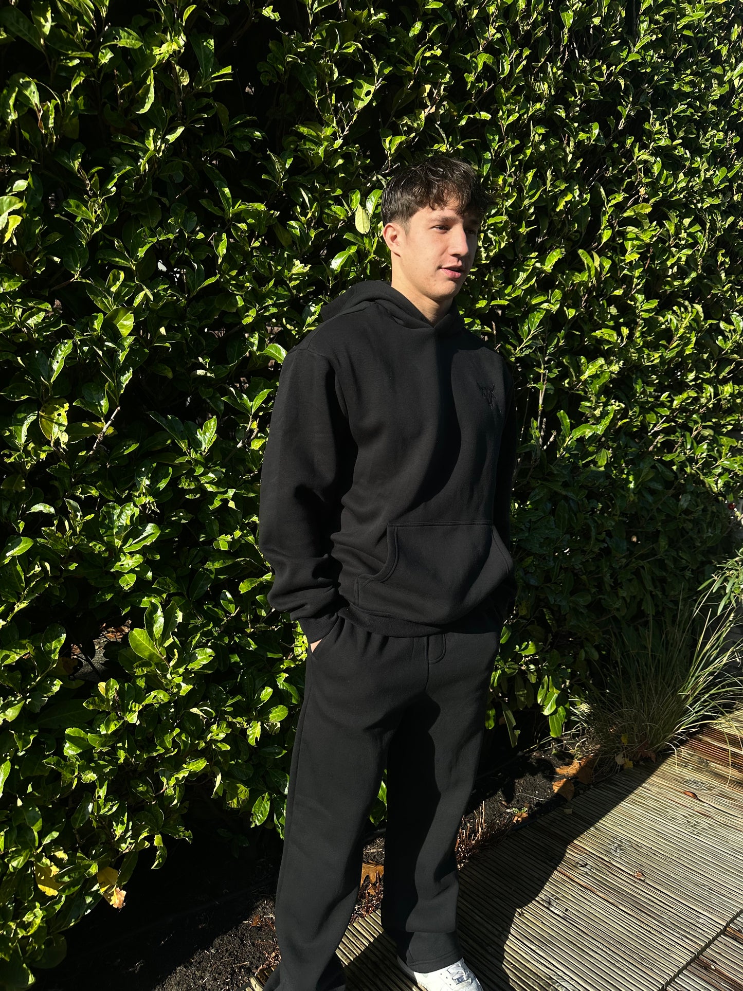 Oversized Flaired Sweatpants Black Logo